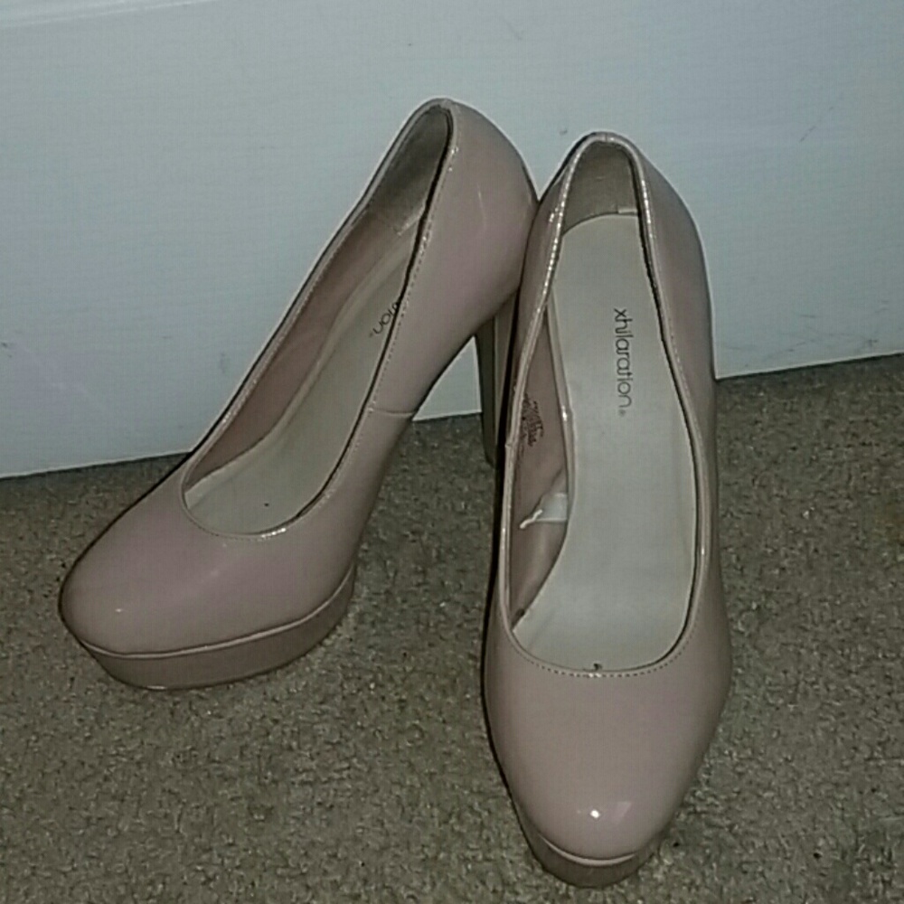 Nude Patent Leather Pumps